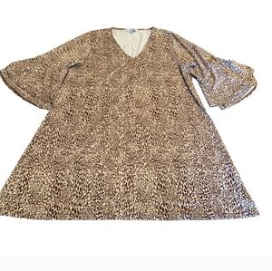 La Mer Luxe Leopard Print Bell Sleeve Dress